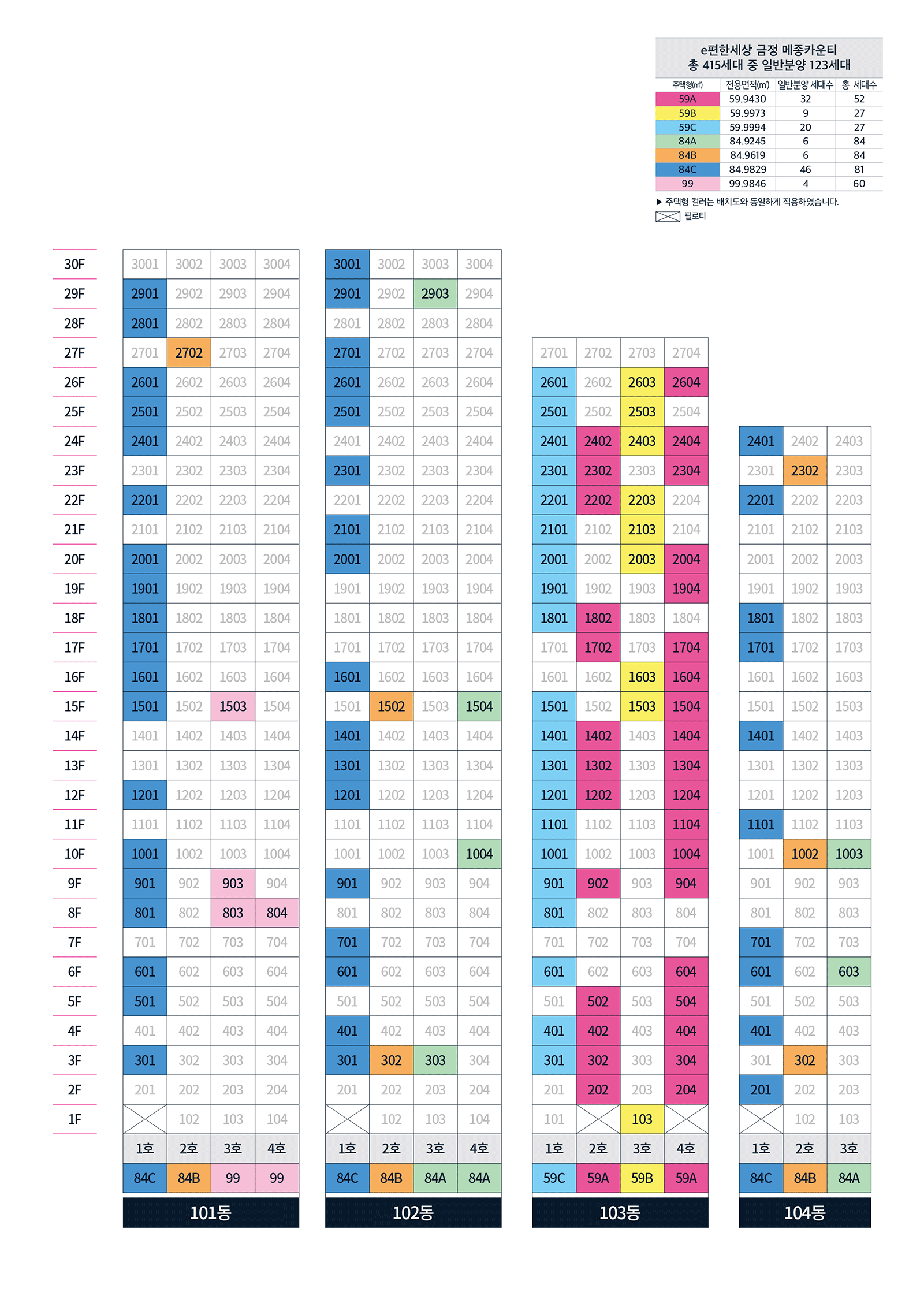 동호수 배치도